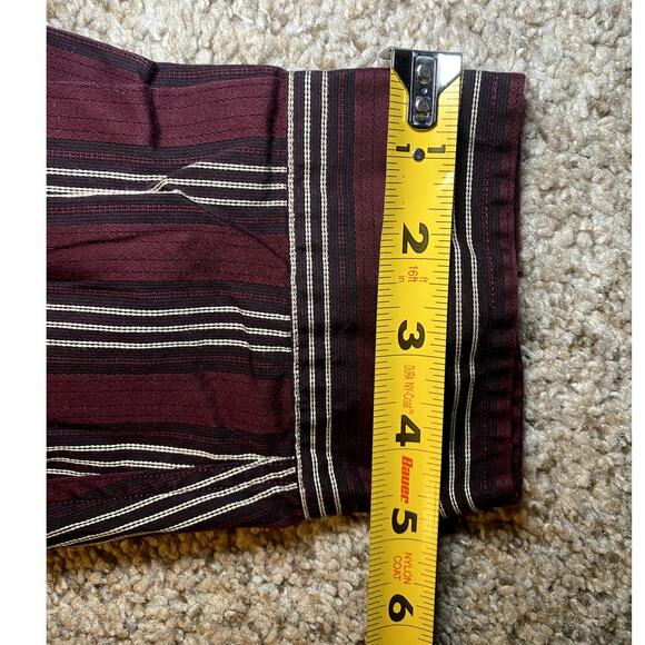 Burgundy Striped Button-Up Shirt - Men's XL - Excellent! - Picture 9 of 12